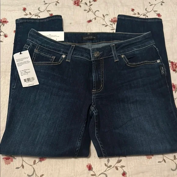 🆕Silver Jeans⭐️NWT⭐️Blue Skinny Crop Midrise Curvy SUKI JEANS Size 31 - Picture 3 of 14
